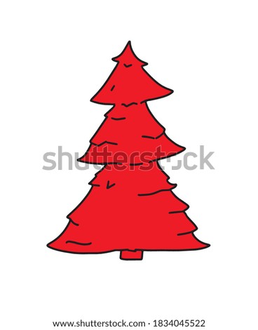 Merry Christmas and Happy New Year. Christmas tree. Modern vector illustration. Simple modern design.  Vector colorful illustration.