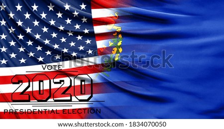 US elections in November 2020, close up of the American flag and State of Nevada flag.