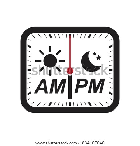 AM/PM icon isolated on white background vector illustration. Royalty-Free Stock Photo #1834107040
