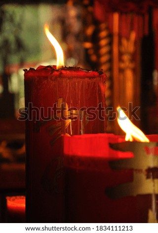 Red candle in Confucius temple