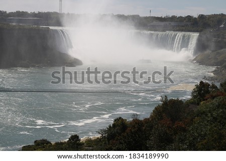 Old fashion picture Niagara falls from a distance