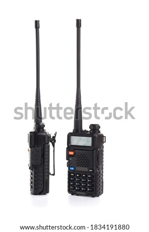 walkie-talkie Radio communication device isolated on white background