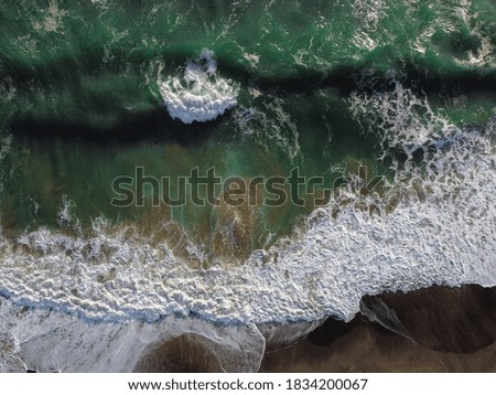 Sea with waves seen from above