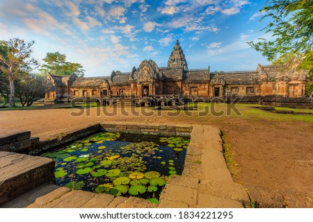 A castle built on three thousand years, Khao Phanom Rung castle rock.In Thailand. Royalty-Free Stock Photo #1834221295