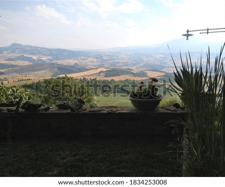 Tuscany , the view from the house on the hills in harmony with beauty and peace