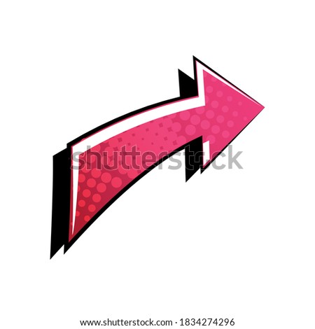arrow or pointer in pop art style on white background vector illustration design