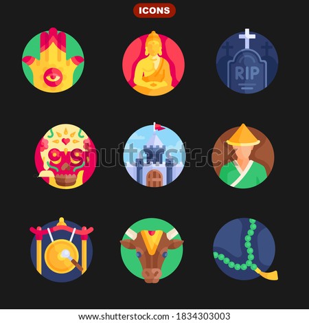 Cultures set collection, vector illustration
