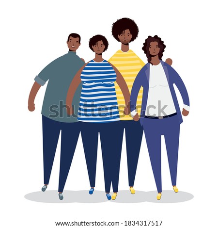group of afro people characters vector illustration design
