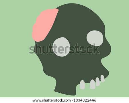 Zombie head showing part of the brain