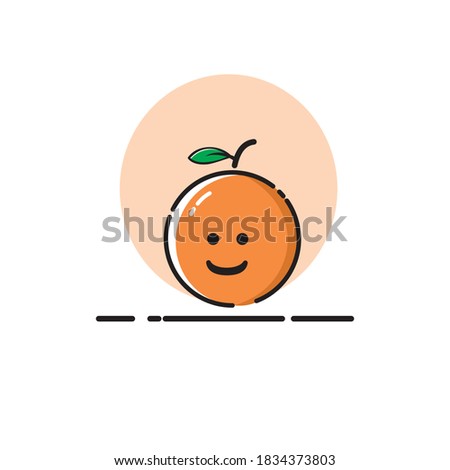 Orange icon cute vector illustration smile expression