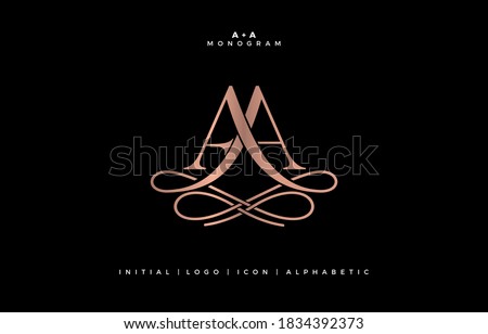 
AA Monogram Logo, AA Initial Letter, Wedding logo monogram, logo company and icon business, 
with variation infinity line designs for marriage couple, fashion, jewelry, boutique and creative template Royalty-Free Stock Photo #1834392373