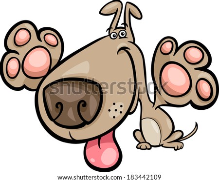 Cartoon Vector Illustration of Cute Playful Dog