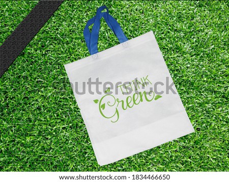Beautiful Shopping Bag. ECO Friendly Grocery Bag. Non Woven Fabric Bag. Copy space for logo and text.
