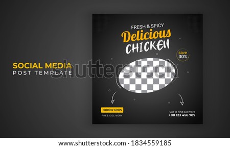 Food social media post template Design, Junk Food, Burger, Chicken, Restaurant Flyer template Design.