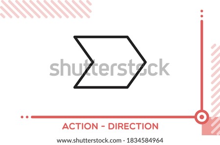 Action Vector Icon Direction Arrow