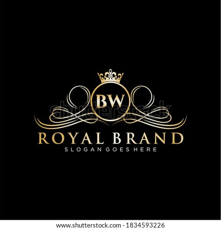BW Letter Initial Luxurious Brand Logo Template.