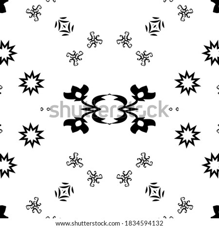 Seamless polygon repeat Modern Geometric black patterns, polygonal for wallpaper. Ornament for carpet. Ethnic and tribal motifs. art wallpaper. Close Up. Copy space. Whiite background