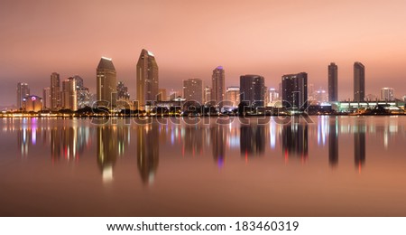 San Diego California West Coast United States City Skyline
