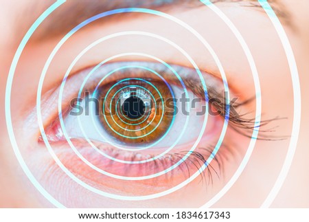 Hypnosis Spiral in eye - Image of abstract spiral hazel eye 