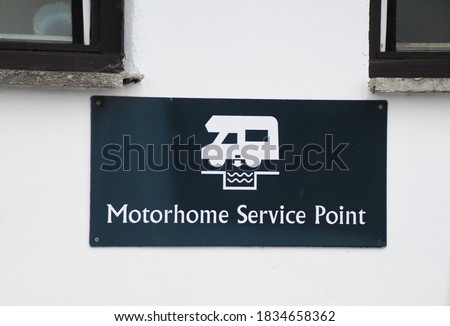 motorhome service point sign, UK