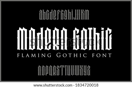 Vector modern Gothic alphabet. Vintage font. Typography for alcoholic beverage labels, headlines, posters, music, stores
