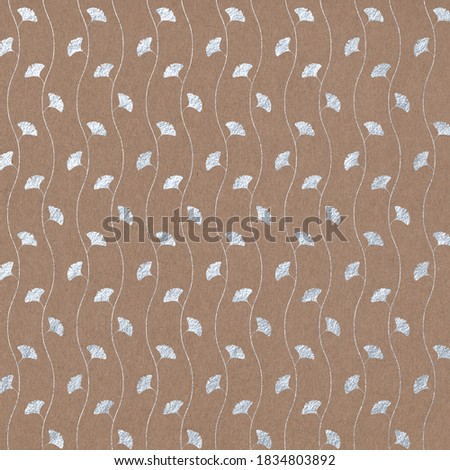Silver Metallic Pattern on Kraft Paper Texture Background