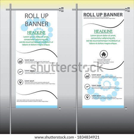 Modern layout of abstract roll up banner design vector template.