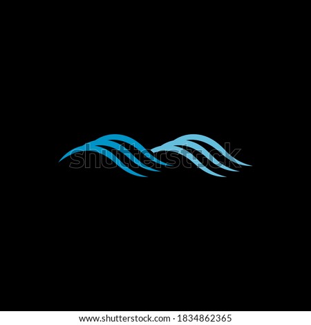 Water wave icon flat vector illustration