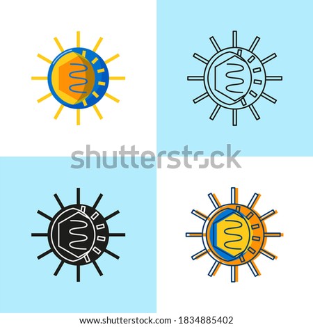 Poliomyelitis icon set in flat and line style. Polio virus cell symbols collection.