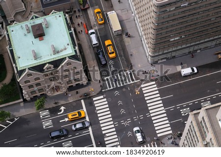 These are photos from a rooftop in Manhattan. Royalty-Free Stock Photo #1834920619