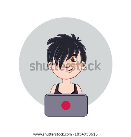 Isolated woman cartoon chatting. Video call - Vector