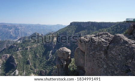Cliffs and forests at Copper Canyon, Divisadero, Chihuahua, Mexico