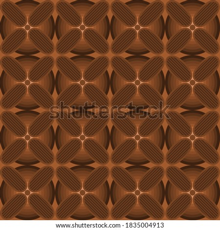 Simple illustration of kawung batik pattern variant 09