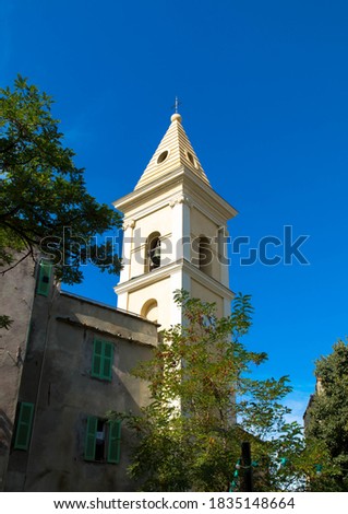Bell tower of the Saint-Marie church, Calvi, Corsica, France