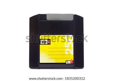 Super Floppy Disk, isolated on white background, clipping path stock photo.