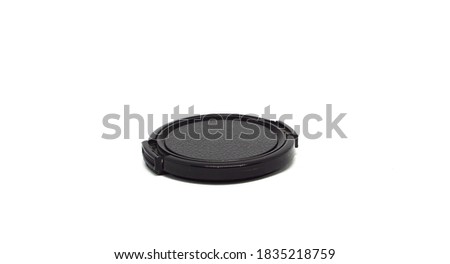 Camera lens cover isolated on white background.