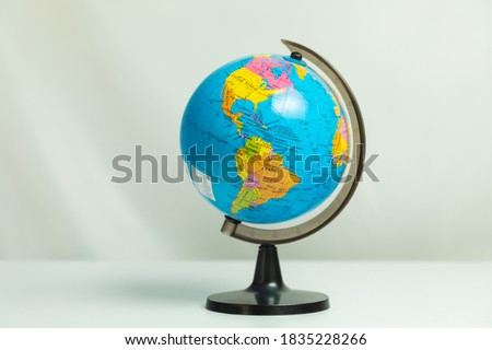 Table globe isolated white background