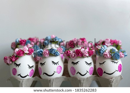 Easter egg. Picture for the holiday of eggs decorated with their own hands