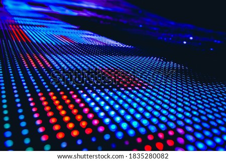 LED soft focus background, Abstract LED Panel art wall falling out of focus - Image