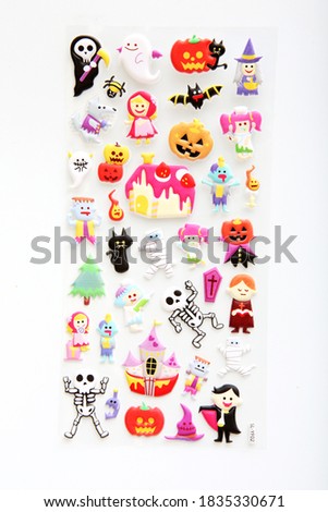 set of cute halloween stickers 