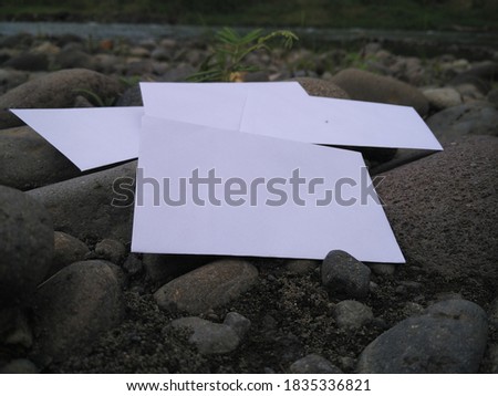 concept for the background mockup of gravel, sand and river at the foot of the mountain