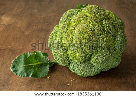 Broccoli on a dark background. Macro