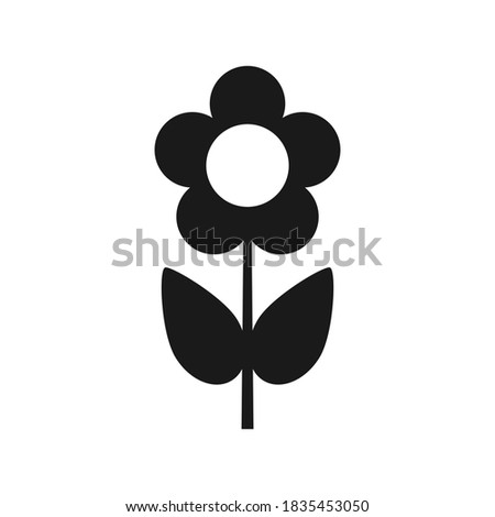 Flower circular line icon. Round sign. Flat style vector symbol.