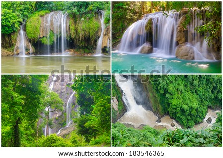 picture series of waterfalls in Thailand