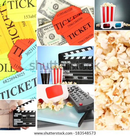 Collage of photos about cinema