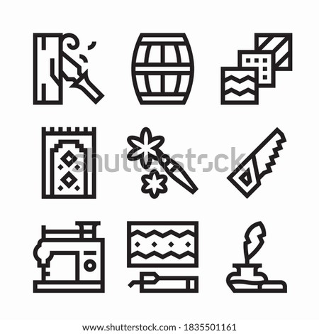 Simple Set Handcrafts Vector line Icons
