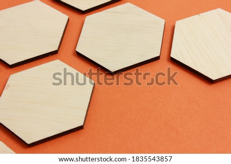 hexagon infographic background with orange color.