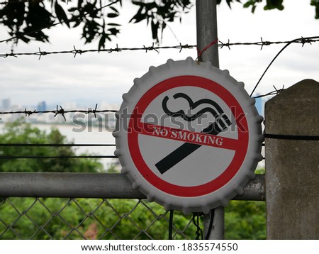close up of no smoking sign