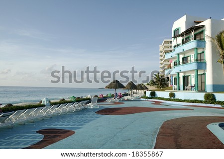 Mexico. Quintana Roo. Cancun.  Hotel's zone (Zona Hotelera) Atlantic Ocean.
