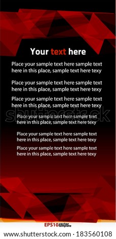 Banner abstract triangle. Red vector template